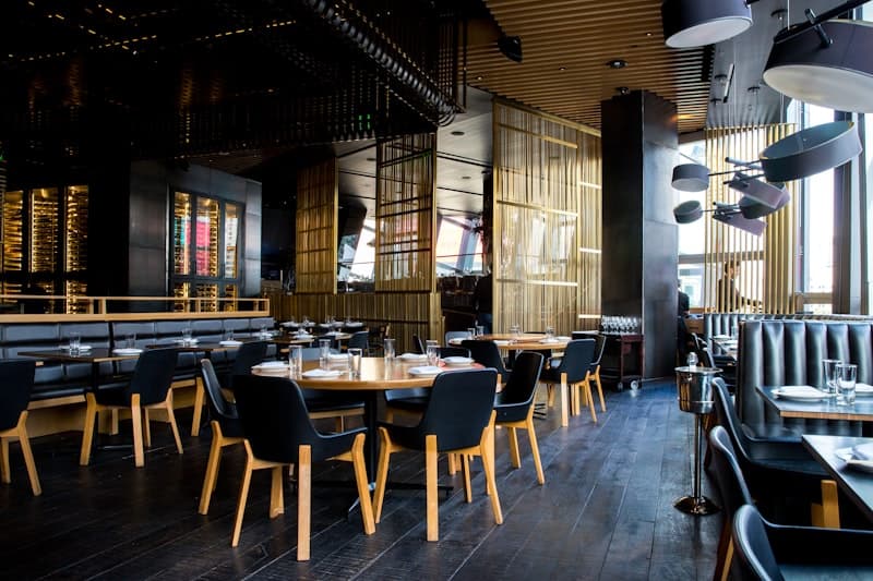 Interior of a stylish restaurant ready for guests